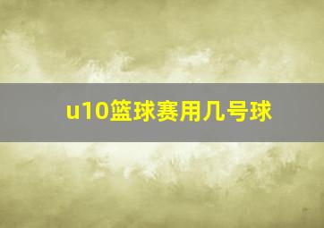 u10篮球赛用几号球