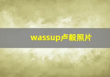 wassup卢毅照片