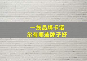 一线品牌卡诺尔有哪些牌子好