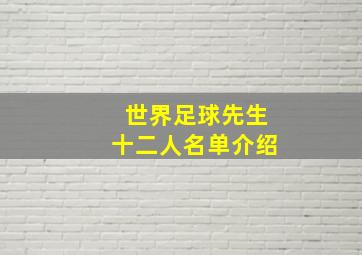 世界足球先生十二人名单介绍