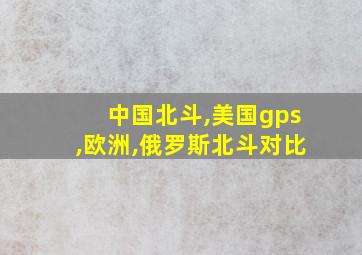 中国北斗,美国gps,欧洲,俄罗斯北斗对比