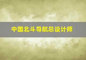 中国北斗导航总设计师