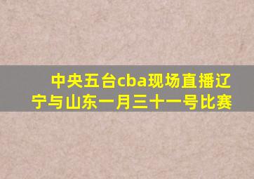 中央五台cba现场直播辽宁与山东一月三十一号比赛