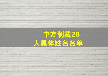 中方制裁28人具体姓名名单