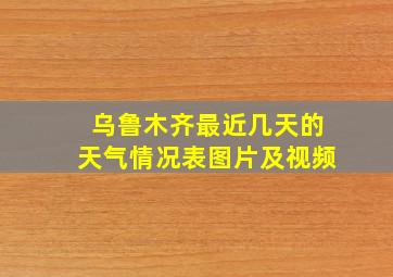 乌鲁木齐最近几天的天气情况表图片及视频