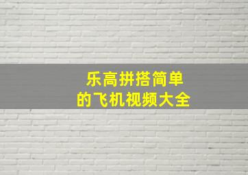 乐高拼搭简单的飞机视频大全