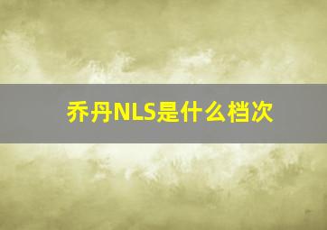 乔丹NLS是什么档次