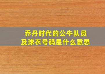 乔丹时代的公牛队员及球衣号码是什么意思