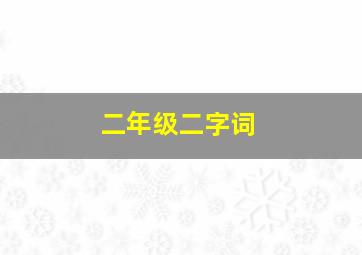 二年级二字词