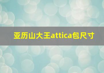 亚历山大王attica包尺寸