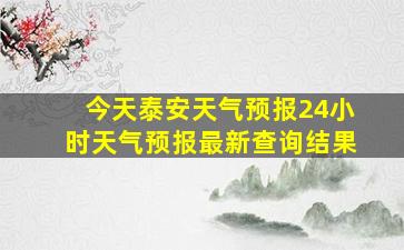 今天泰安天气预报24小时天气预报最新查询结果