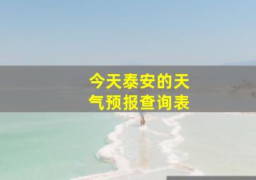 今天泰安的天气预报查询表