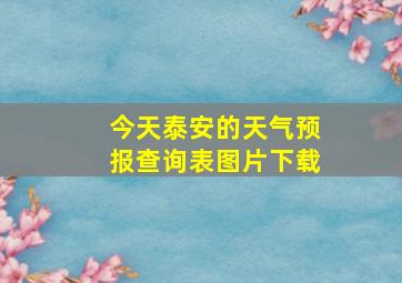 今天泰安的天气预报查询表图片下载