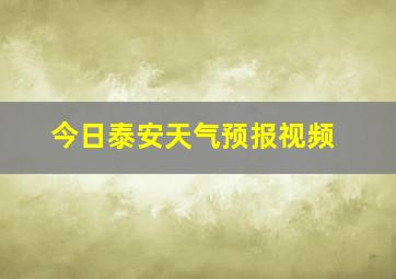 今日泰安天气预报视频