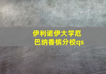 伊利诺伊大学厄巴纳香槟分校qs