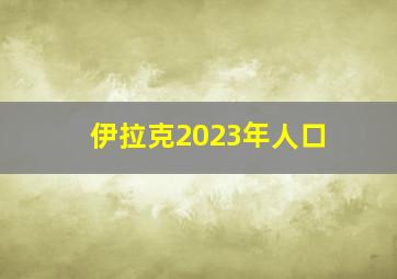 伊拉克2023年人口