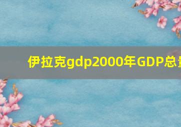 伊拉克gdp2000年GDP总量