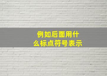 例如后面用什么标点符号表示