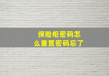 保险柜密码怎么重置密码忘了