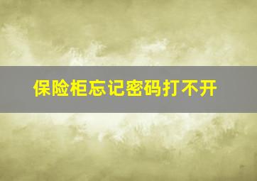 保险柜忘记密码打不开