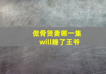 傲骨贤妻哪一集will睡了王爷