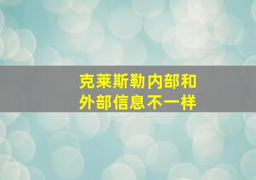 克莱斯勒内部和外部信息不一样