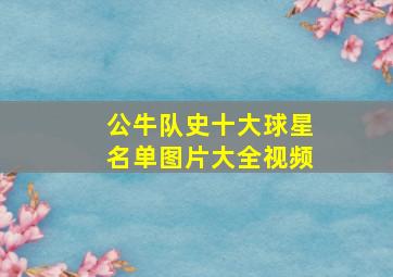 公牛队史十大球星名单图片大全视频