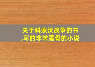 关于科索沃战争的书,写的非常露骨的小说