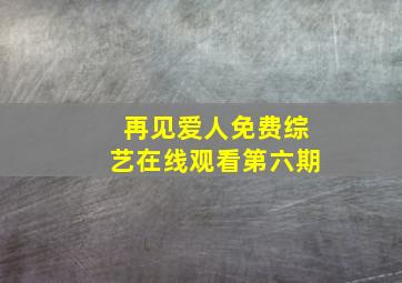 再见爱人免费综艺在线观看第六期