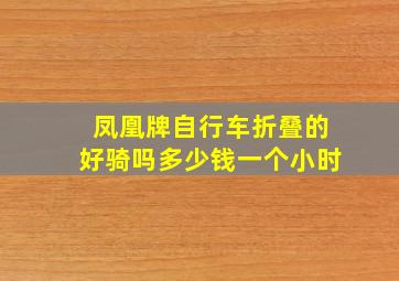 凤凰牌自行车折叠的好骑吗多少钱一个小时