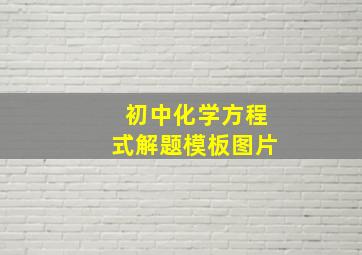 初中化学方程式解题模板图片