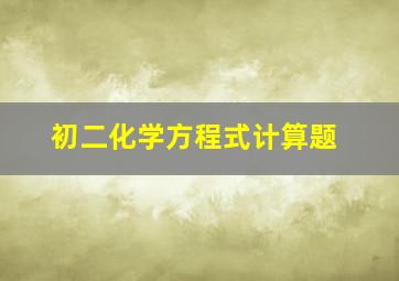 初二化学方程式计算题