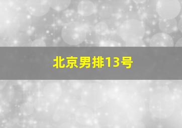 北京男排13号