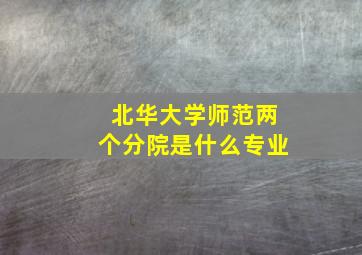 北华大学师范两个分院是什么专业