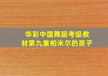 华彩中国舞蹈考级教材第九集帕米尔的孩子