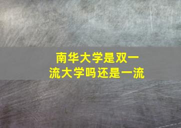 南华大学是双一流大学吗还是一流