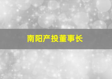 南阳产投董事长