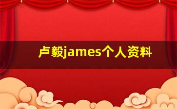 卢毅james个人资料