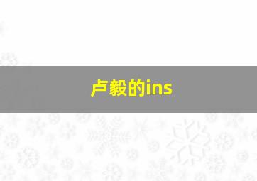 卢毅的ins