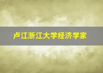 卢江浙江大学经济学家