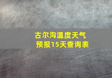 古尔沟温度天气预报15天查询表