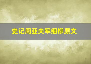 史记周亚夫军细柳原文