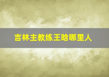 吉林主教练王晗哪里人