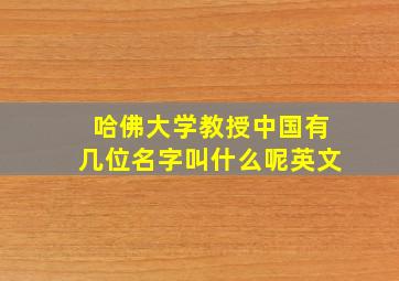 哈佛大学教授中国有几位名字叫什么呢英文