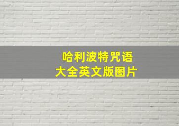 哈利波特咒语大全英文版图片