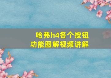 哈弗h4各个按钮功能图解视频讲解