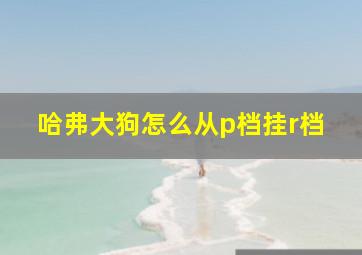 哈弗大狗怎么从p档挂r档