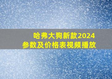 哈弗大狗新款2024参数及价格表视频播放