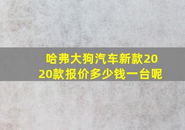 哈弗大狗汽车新款2020款报价多少钱一台呢