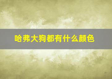 哈弗大狗都有什么颜色